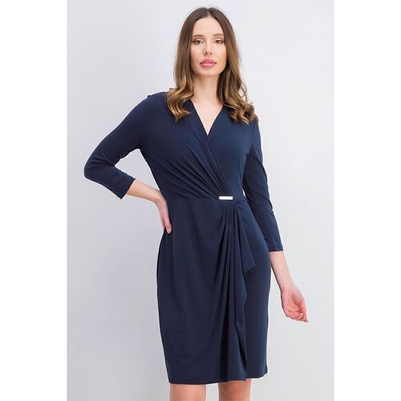 NEW Charter Club Blue Faux Wrap Dress Size S NWT Career - Picture 1 of 16